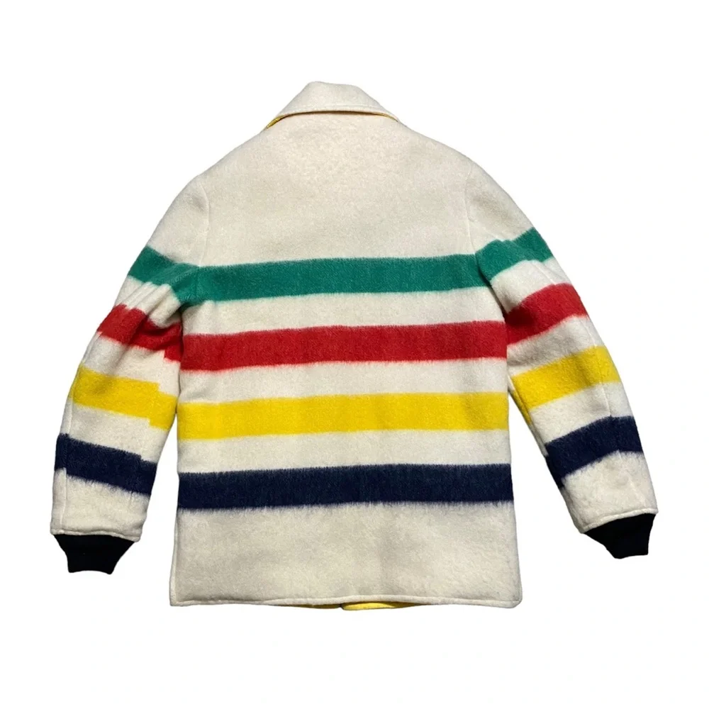 SOLD- Vintage Hudson Bay 4 Point Striped Reversible Wool Jacket - Picture 3 of 13